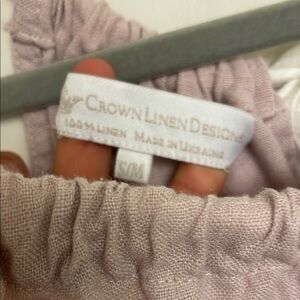 Crown Linen Designs Light Pink Linen Dress